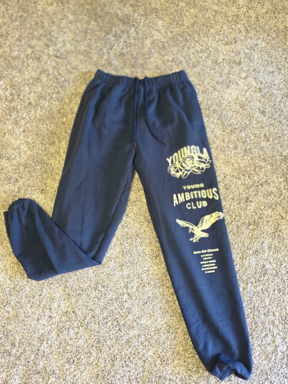 YoungLA Sweatpants Mens Medium Black Blue Immortal Young Ambitious Club Joggers